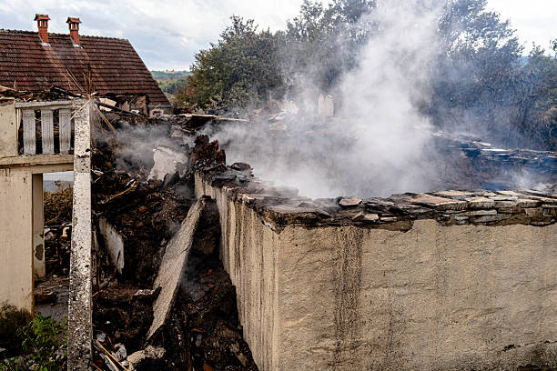 Professional Fire Damage Restoration technician working in Harwood, MD